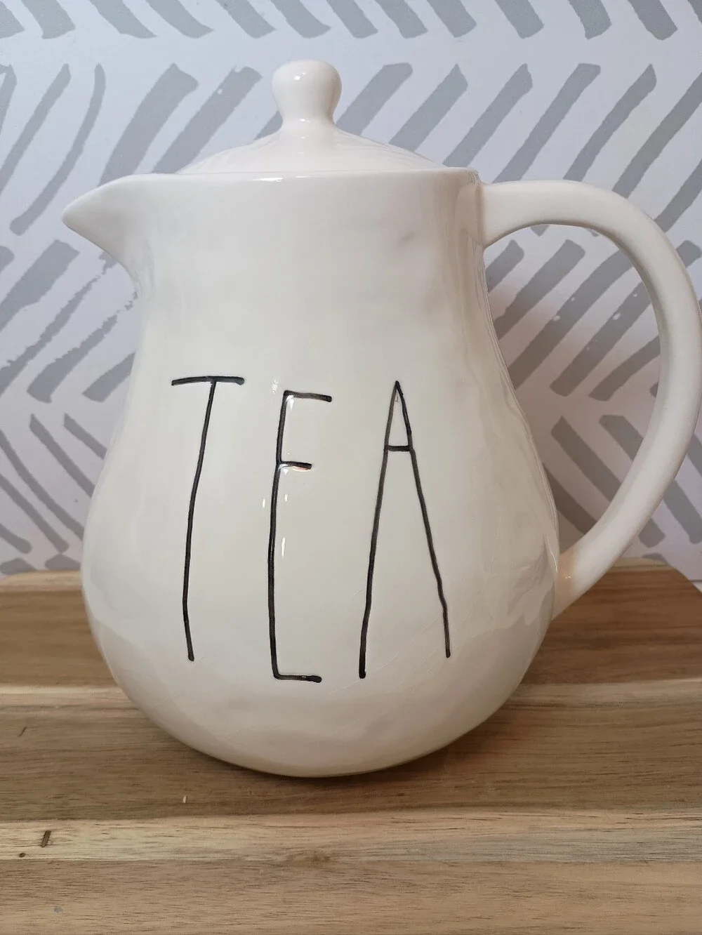 Rae Dunn White Ceramic Pitcher - TEA